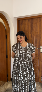 MANGAI Rayon Frock Nighties | Front Open Lengthy Zipper Comforts Feeding | Fancy Double Layered Sleeve's | Post & Pre Pregnancy's and Casual Wear | Side Pocket |Versatile Rayon Frock Night Gown's for Stylish Women's (RPW)