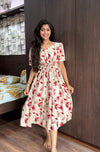 Rayon Colourful Foil Printing Gathering Frock Model Nighties | Side Pocket and Gathering Front Rope | Fancy Sleeve & Maxi Frock Nightwear for Stylish Women's (FGF)