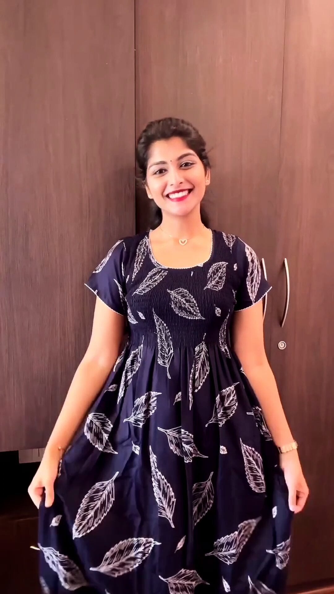 New Arrivals ALPINE Smocking Nighty | Beautiful Pleated Design | Side Pocket | Stylish Nighty for Trendy Women's | Your Perfect Nightwear Collection's (ALS)
