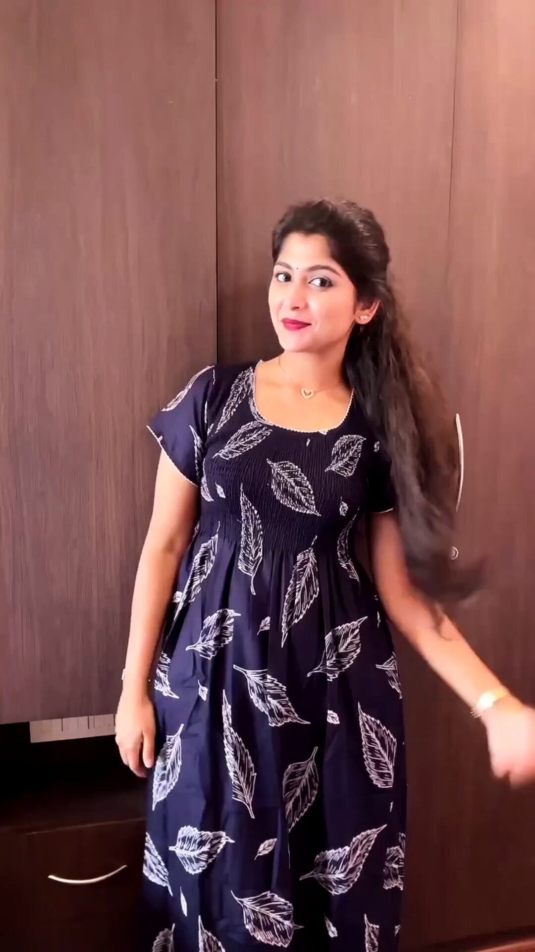 New Arrivals ALPINE Smocking Nighty | Beautiful Pleated Design | Side Pocket | Stylish Nighty for Trendy Women's | Your Perfect Nightwear Collection's (ALS)