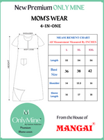 New ArrivalsONLY MINE Premium 4-IN-ONE Mom's Wear - Soft & Smooth Rayon | Maternity | Feeding | Long Frock | Casual Wear for Pregnancy Women's (4-IN-ONE-LFRK)