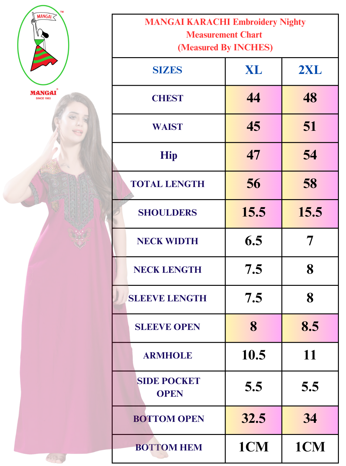 Premium KARACHI Embroidery Nighties