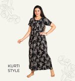 New Arrivals MANGAI Alpine KURTI Style Nighties| Beautiful Stylish KURTI Model | Half Sleeve | Without Zipper | Stylish Thread Tied Front Closed Type | Fresh Collection's for Stylish Women's MKA (H/S)