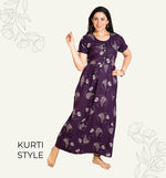 New Arrivals MANGAI Alpine KURTI Style Nighties| Beautiful Stylish KURTI Model | Half Sleeve | Without Zipper | Stylish Thread Tied Front Closed Type | Fresh Collection's for Stylish Women's MKA (H/S)