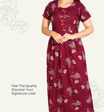 New Arrivals MANGAI Alpine KURTI Style Nighties| Beautiful Stylish KURTI Model | Half Sleeve | Without Zipper | Stylish Thread Tied Front Closed Type | Fresh Collection's for Stylish Women's MKA (H/S)