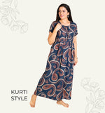 New Arrivals MANGAI Alpine KURTI Style Nighties| Beautiful Stylish KURTI Model | Half Sleeve | Without Zipper | Stylish Thread Tied Front Closed Type | Fresh Collection's for Stylish Women's MKA (H/S)