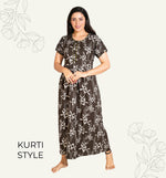 New Arrivals MANGAI Alpine KURTI Style Nighties| Beautiful Stylish KURTI Model | Half Sleeve | Without Zipper | Stylish Thread Tied Front Closed Type | Fresh Collection's for Stylish Women's MKA (H/S)