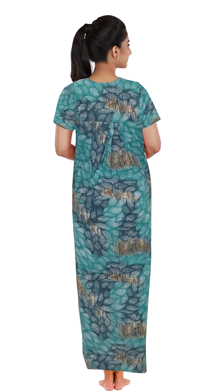 Premium Cotton Printed Pleated Nighties