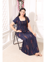 New Arrivals ONLY MINE Premium ALPINE Smokey Nighty | Beautiful Pleated Design | Side Pocket | Stylish Nighty for Trendy Women's | Your Perfect Nightwear Collection's (ALS)