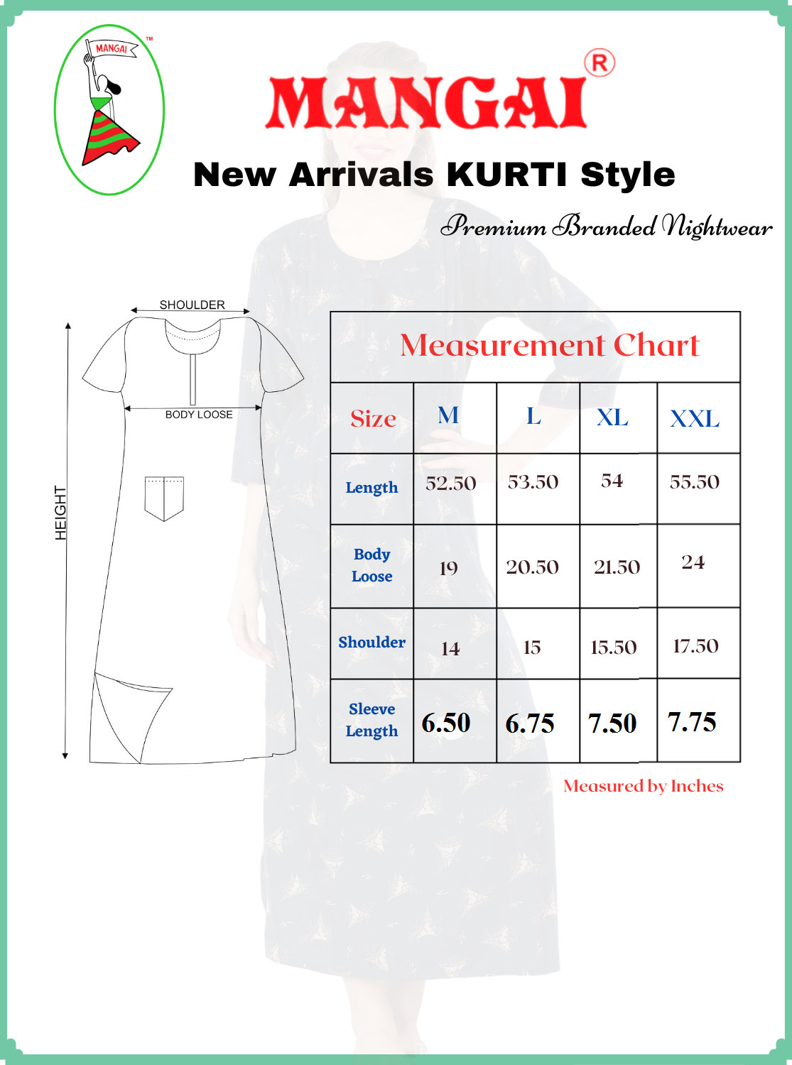 New Arrivals MANGAI Premium Alpine KURTI Style | Beautiful Stylish KURTI Model | Side Pocket | Half Sleeve | Perfect Nightwear Collection's for Trendy Women's