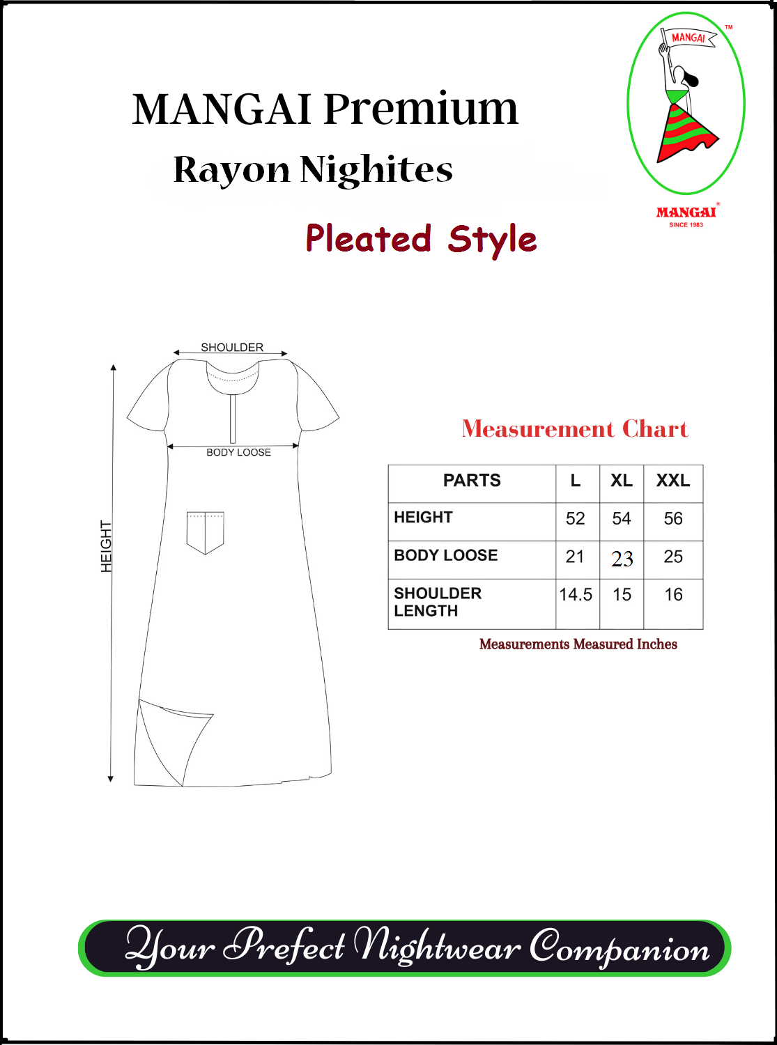 New MANGAI Rayon Pleated Stylish Nighties for Stylish Women's | Updated Collections | Superior Quality | All Over Printed |Trendy Nighties for Women's