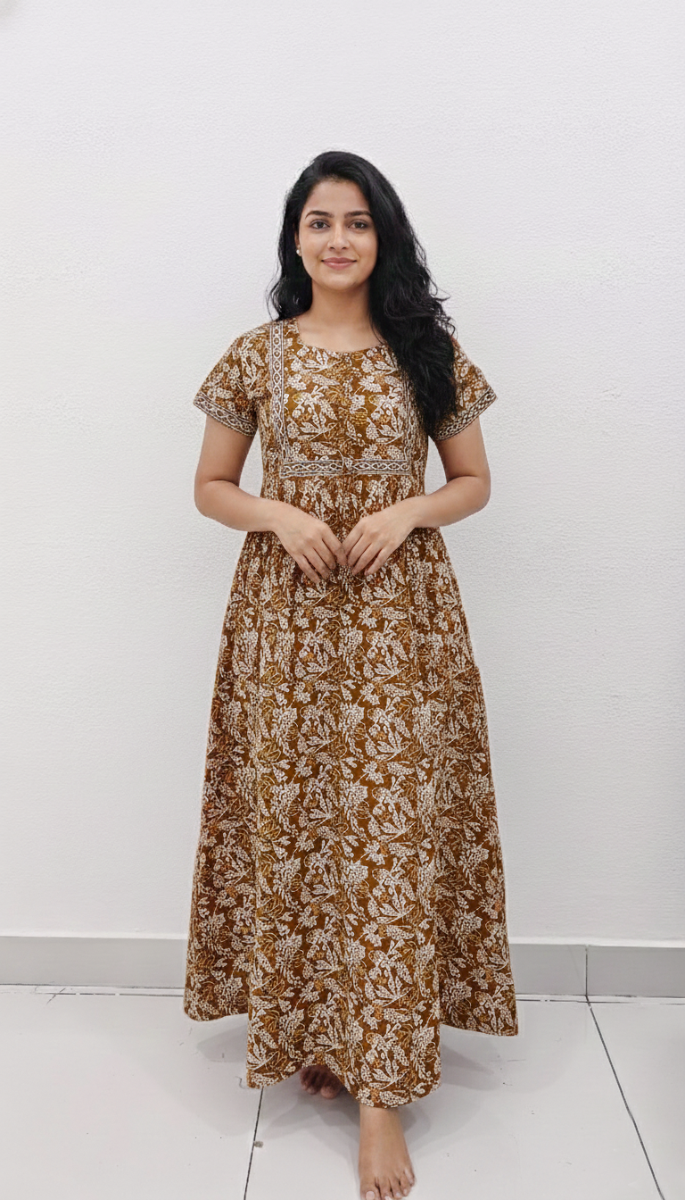 Cotton FROCK Model Casual Wear Nighties | Stylish Pleated Frock Style | Multipurpose Nighties | Pregnancy Wear | Pleated Model | Stylish Nighties for Stylish Women (PWC)