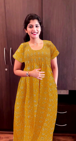 Soft Cotton Stretchable Smocking Nighties for Summer New Arrivals | Daily Comforts & Light Weighted Elastic Nighties | Pleated Style | Casual Daily wear Nightwear for Trendy Women's (SMC)