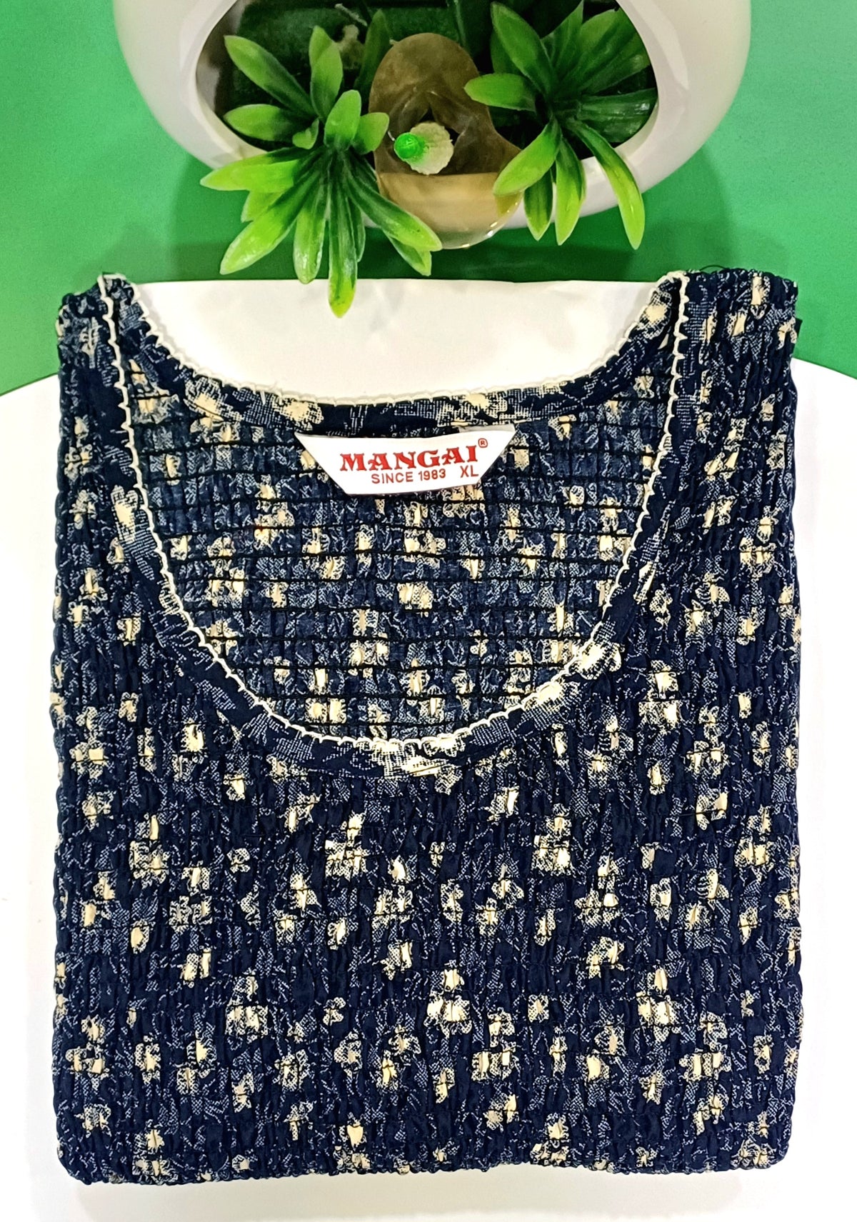 Crush Smocking Nighties for Stylish Women | Soft wrinkled texture Smocking Model | Rounded neck with Side Pocket | Daily wear Nighties for trendy women (PPL)