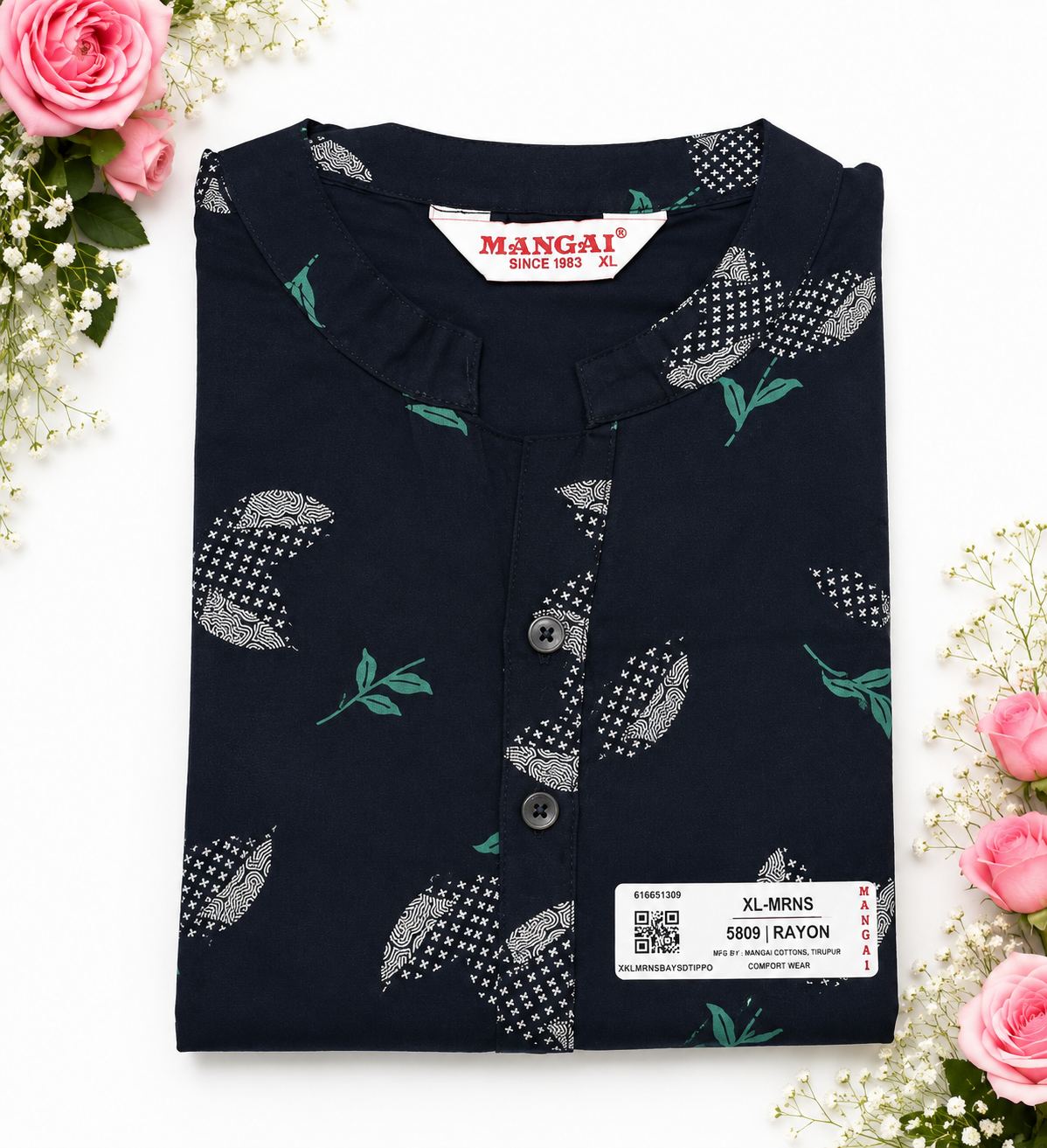 New MANGAI Stylish Rayon Cord Set Night Suits for all Stylish Women's | Long Sleeve with Size Pocket Beautiful all Over Printed Elastic Waist Top & Bottom Cord Set your Perfect Nightwear Companion (MRNS)