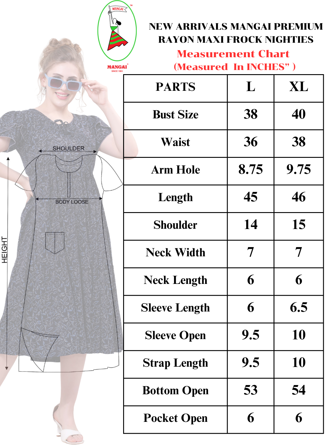 Rayon MAXI Length FROCK Model Nighties | Butterfly Sleeve's | Pleated Frock Style | Updated Collection's (FRK-H)