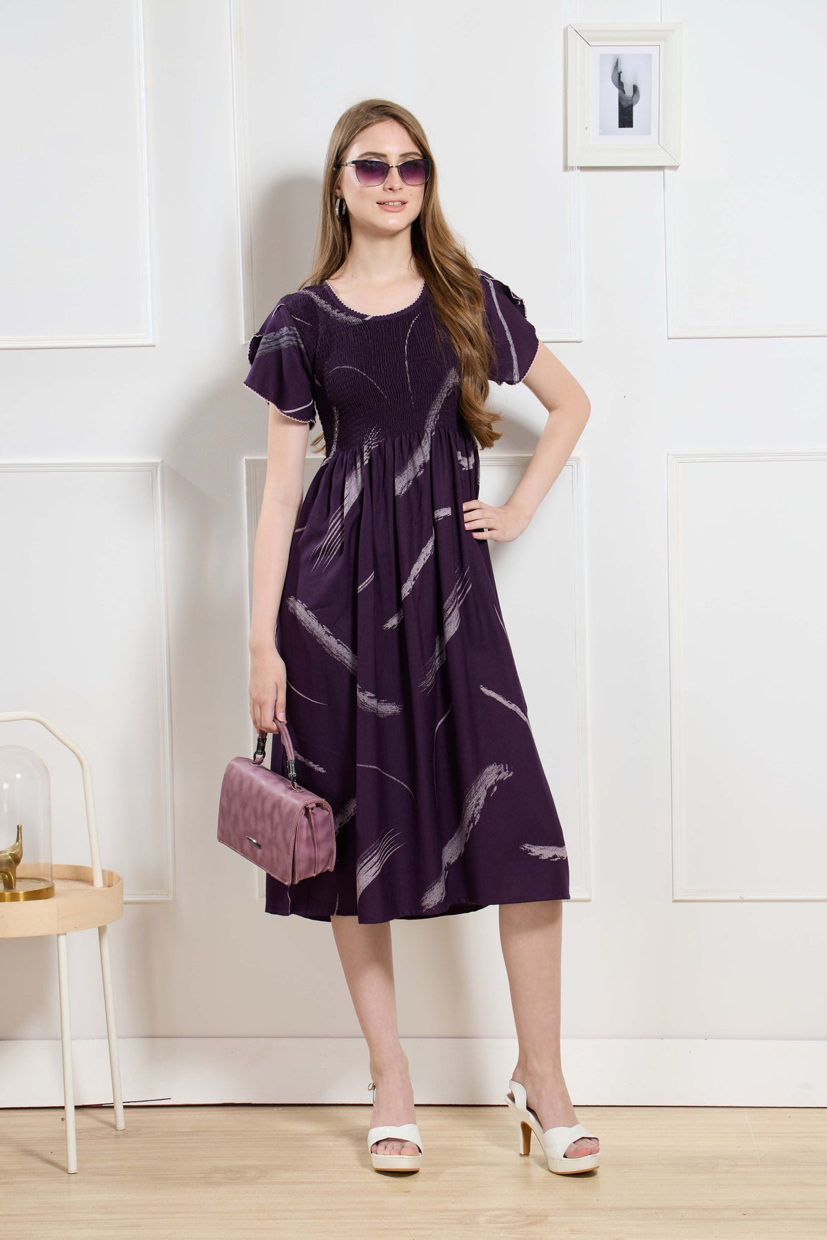 New Stylish Alpine Smocking Maxi Frock Model Nightgown for trendy Women's & Teenage Girl's (ASM)