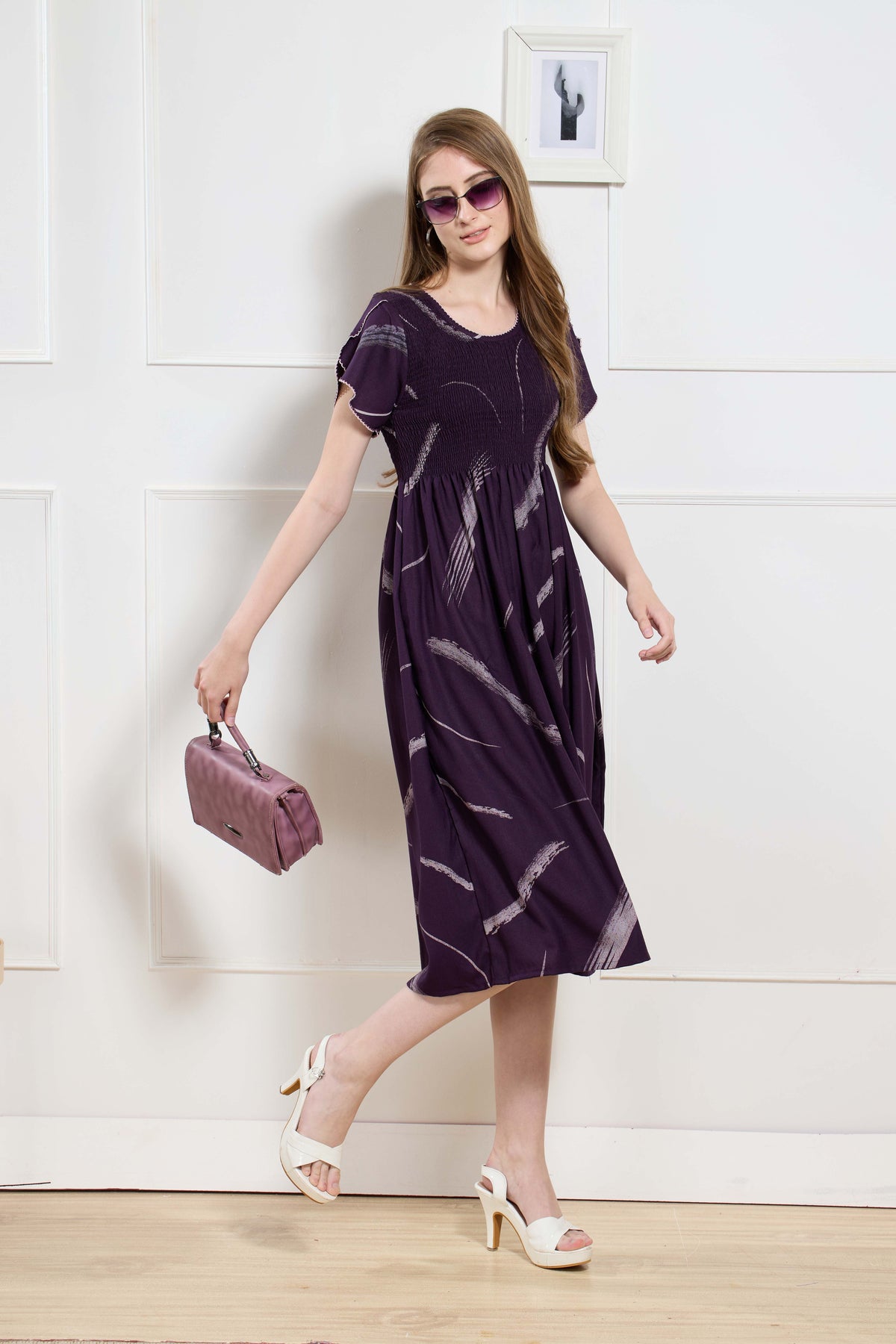 New Stylish Alpine Smocking Maxi Frock Model Nightgown for trendy Women's & Teenage Girl's (ASM)