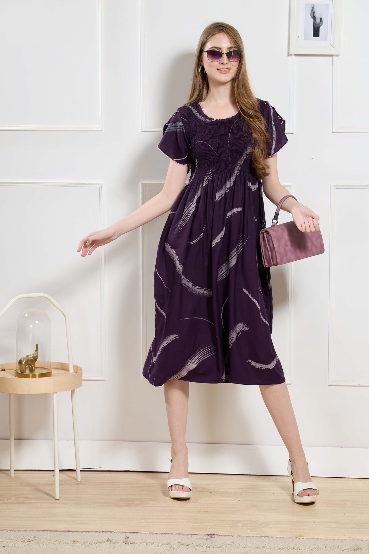 New Stylish Alpine Smocking Maxi Frock Model Nightgown for trendy Women's & Teenage Girl's (ASM)