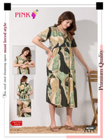 New Stylish Digital Printed Rayon Maternity MAXI Frock | Feeding Friendly Vertical Invisible Zipper's | Adjustable Back Tie Rope | Side Pocket with Fancy Sleeve's | Perfect Maternity Feeding MAXI Frock (DRM)