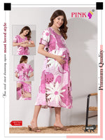 New Stylish Digital Printed Rayon Maternity MAXI Frock | Feeding Friendly Vertical Invisible Zipper's | Adjustable Back Tie Rope | Side Pocket with Fancy Sleeve's | Perfect Maternity Feeding MAXI Frock (DRM)