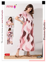 New Stylish Digital Printed Rayon Maternity MAXI Frock | Feeding Friendly Vertical Invisible Zipper's | Adjustable Back Tie Rope | Side Pocket with Fancy Sleeve's | Perfect Maternity Feeding MAXI Frock (DRM)
