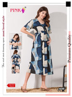 New Stylish Digital Printed Rayon Maternity MAXI Frock | Feeding Friendly Vertical Invisible Zipper's | Adjustable Back Tie Rope | Side Pocket with Fancy Sleeve's | Perfect Maternity Feeding MAXI Frock (DRM)