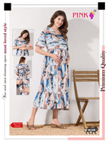 New Stylish Digital Printed Rayon Maternity MAXI Frock | Feeding Friendly Vertical Invisible Zipper's | Adjustable Back Tie Rope | Side Pocket with Fancy Sleeve's | Perfect Maternity Feeding MAXI Frock (DRM)