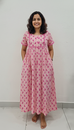 Cotton FROCK Model Casual Wear Nighties | Stylish Pleated Frock Style | Multipurpose Nighties | Pregnancy Wear | Pleated Model | Stylish Nighties for Stylish Women (PWC)