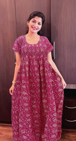 Soft Cotton Stretchable Smocking Nighties for Summer New Arrivals | Daily Comforts & Light Weighted Elastic Nighties | Pleated Style | Casual Daily wear Nightwear for Trendy Women's (SMC)