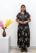 MANGAI Alpine Premium Embroidery Work Nighty for Women | Zipless Pleated Model | Beautiful Printed Design | Comfortable Premium Nightwear (CMC)