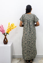 MANGAI Alpine Premium Embroidery Work Nighty for Women | Zipless Pleated Model | Beautiful Printed Design | Comfortable Premium Nightwear (CMC)