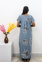 MANGAI Alpine Premium Embroidery Work Nighty for Women | Zipless Pleated Model | Beautiful Printed Design | Comfortable Premium Nightwear (CMC)