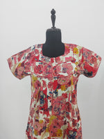 Regular Fit Cotton Printed Pleated Nighties