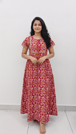 Cotton FROCK Model Casual Wear Nighties | Stylish Pleated Frock Style | Multipurpose Nighties | Pregnancy Wear | Pleated Model | Stylish Nighties for Stylish Women (PWC)