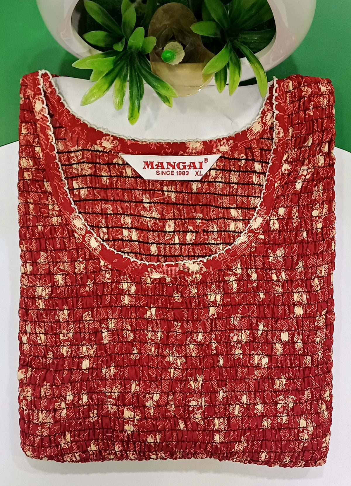 Crush Smocking Nighties for Stylish Women | Soft wrinkled texture Smocking Model | Rounded neck with Side Pocket | Daily wear Nighties for trendy women (PPL)