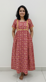 Cotton FROCK Model Casual Wear Nighties | Stylish Pleated Frock Style | Multipurpose Nighties | Pregnancy Wear | Pleated Model | Stylish Nighties for Stylish Women (PWC)