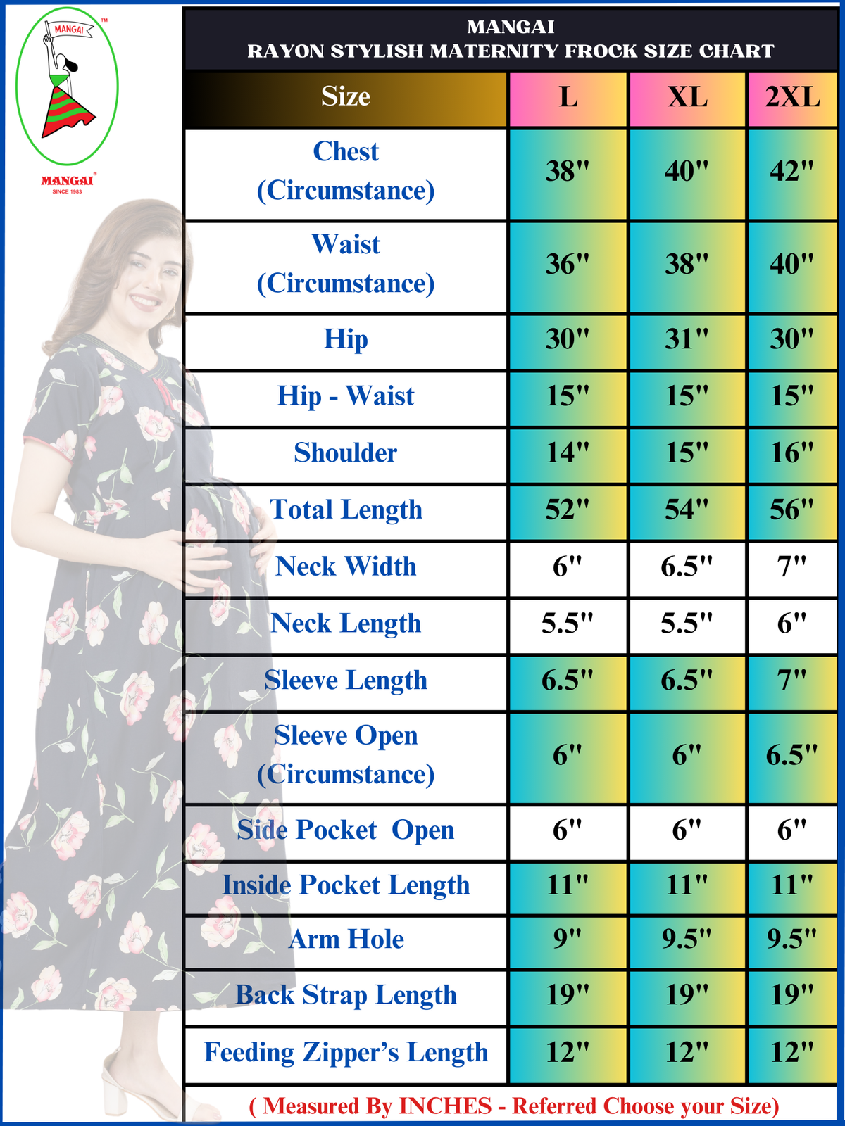 ✨ MANGAI Premium Rayon Maternity Frock for Pregnancy Women ✨ Invisible Feeding Zipper | Stylish Fancy Neck | Side Pocket | Comfortable Pregnancy & Casual Wear (RMF)