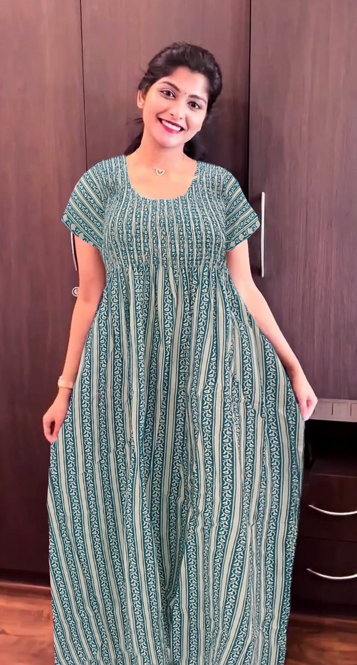 Soft Cotton Stretchable Smocking Nighties for Summer New Arrivals | Daily Comforts & Light Weighted Elastic Nighties | Pleated Style | Casual Daily wear Nightwear for Trendy Women's (SMC)