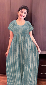 Soft Cotton Stretchable Smocking Nighties for Summer New Arrivals | Daily Comforts & Light Weighted Elastic Nighties | Pleated Style | Casual Daily wear Nightwear for Trendy Women's (SMC)