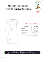 Fresh ArrivalsMANGAI Alpine Embroidery Model Nighties | Full Length | Stylish Checked Printed Model Nighties | Side Pocket | Half Sleeve | Perfect Nightwear Collection's for Trendy Women's (LDM)