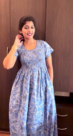 ONLY MINE Premium Smocking Nighty | Stretchable Elastic Type | Beautiful Pleated Model | Side Pocket | Stylish Nighty for Stylish Women's (OM-RAH)