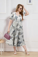 Rayon Colourful Foil Printing Gathering Frock Model Nighties | Side Pocket and Gathering Front Rope | Fancy Sleeve & Maxi Frock Nightwear for Stylish Women's (FGF)