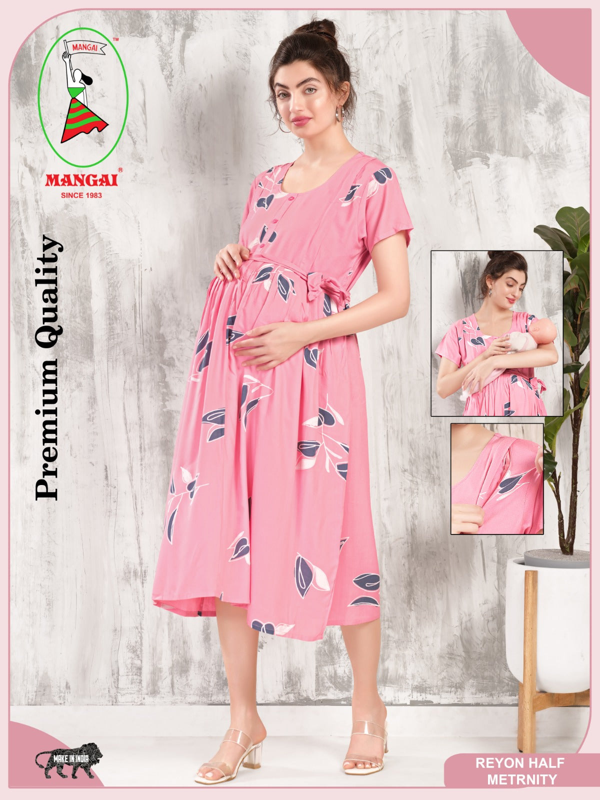 New Arrivals 4-IN-ONE MAXI Mom's Feeding & Casual Wear | Stylish Maxi Style | Invisible Feeding Zipper | Perfect Pre & Post Pregnancy Wear   (MAXI 4-IN-ONE)