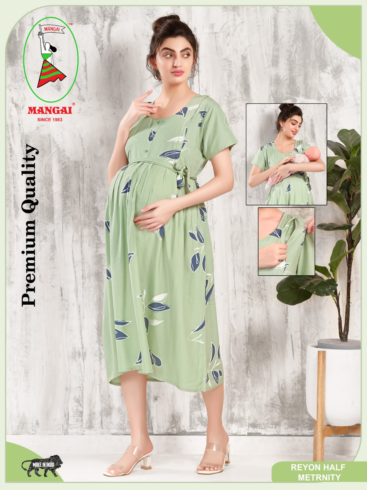 New Arrivals 4-IN-ONE MAXI Mom's Feeding & Casual Wear | Stylish Maxi Style | Invisible Feeding Zipper | Perfect Pre & Post Pregnancy Wear   (MAXI 4-IN-ONE)