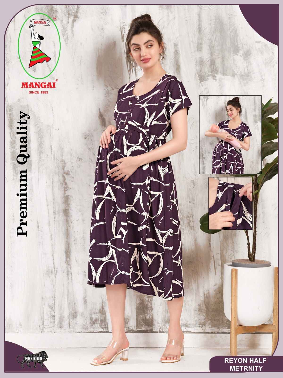 New Arrivals 4-IN-ONE MAXI Mom's Feeding & Casual Wear | Stylish Maxi Style | Invisible Feeding Zipper | Perfect Pre & Post Pregnancy Wear   (MAXI 4-IN-ONE)