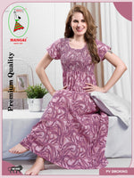 New Smocking Nighty | Stretchable Elastic Type | Beautiful Pleated Model | Side Pocket | Stylish Nighty for Stylish Women's (OM-RAH)