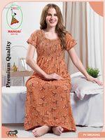 New Smocking Nighty | Stretchable Elastic Type | Beautiful Pleated Model | Side Pocket | Stylish Nighty for Stylish Women's (OM-RAH)