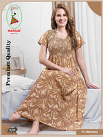 New Smocking Nighty | Stretchable Elastic Type | Beautiful Pleated Model | Side Pocket | Stylish Nighty for Stylish Women's (OM-RAH)