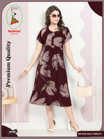 Rayon MAXI FROCK Model Nighties | Round Neck & Side Pocket | Pleated Frock MAXI Style | Trendy Collection's for Stylish Women & Teenage Girl (FRH)